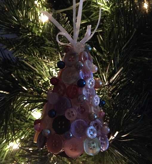 Christmas ornaments button tree medium