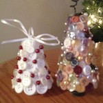Christmas ornaments button tree medium (right) and small (left)