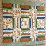 brown green blue baby quilt